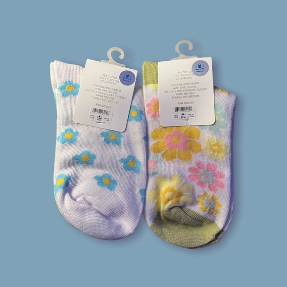 NWT Pacsun Graphic Flower Socks 2 Pack - Picture 2 of 2